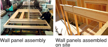 Wall panel assembly,　Wall panels assembled on site