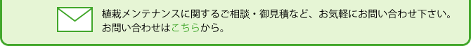 植栽メンテナンスに関するご相談・御見積など、お気軽にお問い合わせ下さい。お問い合わせはこちらから。