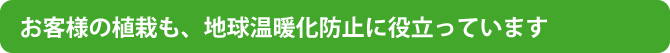 お客様の植栽も、地球温暖化防止に役立っています