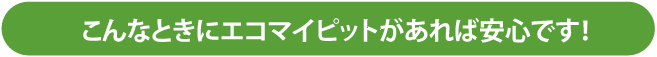 こんなときにエコマイピットがあれば安心です！